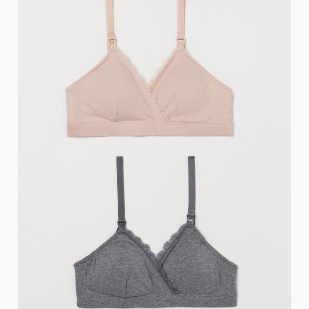Nursing bras by H&M Mama cotton soft cup clip down set